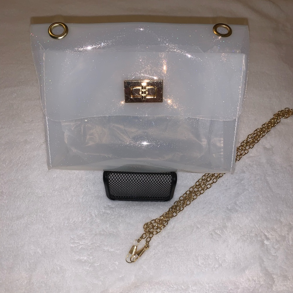 White/Clear Glitter Jelly Purse